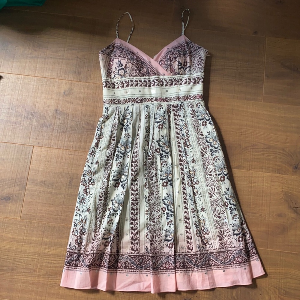 Muse pink and ivory dress